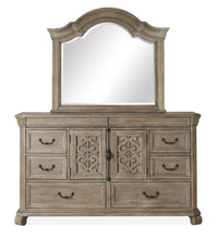 Load image into Gallery viewer, Magnussen Furniture Tinley Park Shaped Mirror in Dove Tail Grey
