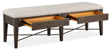 Load image into Gallery viewer, Magnussen Furniture Westley Falls Bench with Upholstered Seat in Graphite
