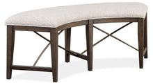 Load image into Gallery viewer, Magnussen Furniture Westley Falls Curved Bench with Upholstered Seat in Graphite image
