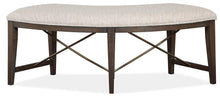 Load image into Gallery viewer, Magnussen Furniture Westley Falls Curved Bench with Upholstered Seat in Graphite
