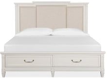 Load image into Gallery viewer, Magnussen Furniture Willowbrook King Storage Bed with Upholstered Headboard in Egg Shell White image
