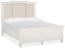 Load image into Gallery viewer, Magnussen Furniture Willowbrook Queen Panel Bed with Upholstered Headboard in Egg Shell White image
