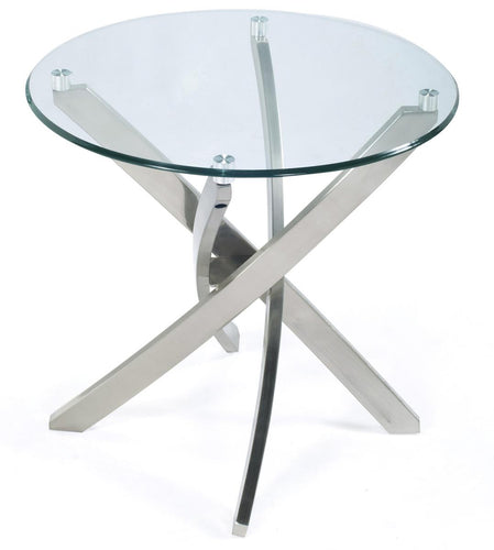Magnussen Furniture Zila Round End Table in Brushed Nickel T2050-05 image
