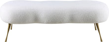 Load image into Gallery viewer, Nube White Faux Sheepskin Fur Bench
