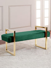 Load image into Gallery viewer, Olivia Green Velvet Bench
