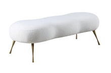 Load image into Gallery viewer, Nube White Faux Sheepskin Fur Bench image
