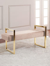 Load image into Gallery viewer, Olivia Pink Velvet Bench
