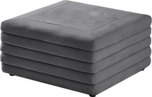 Load image into Gallery viewer, Lorenzo Grey Velvet Ottoman
