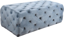 Load image into Gallery viewer, Casey Sky Blue Velvet Ottoman/Bench image
