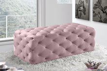 Load image into Gallery viewer, Casey Pink Velvet Ottoman/Bench
