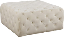 Load image into Gallery viewer, Ariel Cream Velvet Ottoman/Bench image
