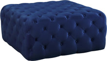 Load image into Gallery viewer, Ariel Navy Velvet Ottoman/Bench image
