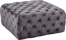 Load image into Gallery viewer, Ariel Grey Velvet Ottoman/Bench image
