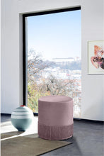 Load image into Gallery viewer, Teddy Pink Velvet Ottoman/Stool
