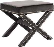 Load image into Gallery viewer, Nixon Grey Velvet Ottoman/Bench image
