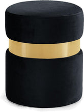 Load image into Gallery viewer, Hailey Black Velvet Ottoman/Stool image

