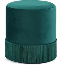 Load image into Gallery viewer, Teddy Green Velvet Ottoman/Stool
