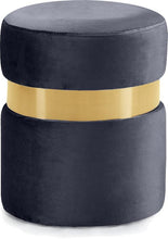 Load image into Gallery viewer, Hailey Grey Velvet Ottoman/Stool image
