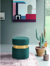 Load image into Gallery viewer, Hailey Green Velvet Ottoman/Stool
