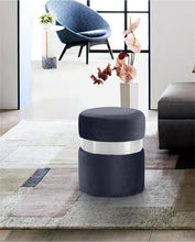 Load image into Gallery viewer, Hailey Grey Velvet Ottoman/Stool
