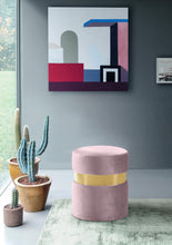 Load image into Gallery viewer, Hailey Pink Velvet Ottoman/Stool
