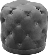 Load image into Gallery viewer, Harper Grey Velvet Ottoman/Stool image
