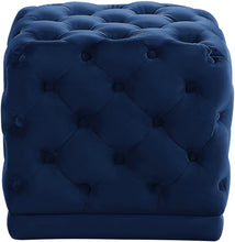 Load image into Gallery viewer, Stella Navy Velvet Ottoman/Stool image
