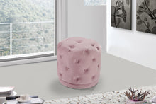 Load image into Gallery viewer, Harper Pink Velvet Ottoman/Stool
