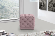 Load image into Gallery viewer, Stella Pink Velvet Ottoman/Stool
