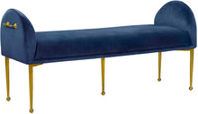 Load image into Gallery viewer, Owen Navy Velvet Bench image
