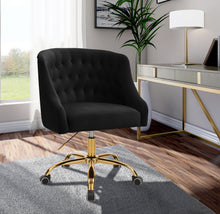 Load image into Gallery viewer, Arden Black Velvet Office Chair
