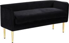 Load image into Gallery viewer, Audrey Black Velvet Bench image
