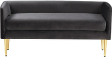Load image into Gallery viewer, Audrey Grey Velvet Bench
