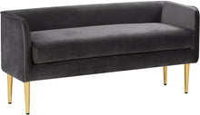 Load image into Gallery viewer, Audrey Grey Velvet Bench image
