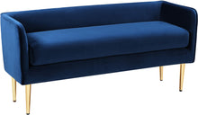 Load image into Gallery viewer, Audrey Navy Velvet Bench image
