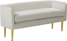 Load image into Gallery viewer, Audrey Cream Velvet Bench image
