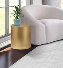 Load image into Gallery viewer, Cylinder Brushed Gold End Table
