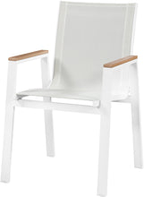 Load image into Gallery viewer, Nizuc White Mesh Waterproof Fabric Outdoor Patio Aluminum Mesh Dining Arm Chair
