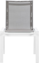 Load image into Gallery viewer, Nizuc Grey Mesh Waterproof Fabric Outdoor Patio Aluminum Mesh Dining Chair
