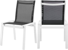 Load image into Gallery viewer, Nizuc Black Mesh Waterproof Fabric Outdoor Patio Aluminum Mesh Dining Chair image
