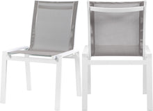 Load image into Gallery viewer, Nizuc Grey Mesh Waterproof Fabric Outdoor Patio Aluminum Mesh Dining Chair image
