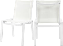 Load image into Gallery viewer, Nizuc White Mesh Waterproof Fabric Outdoor Patio Aluminum Mesh Dining Chair image
