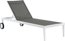 Load image into Gallery viewer, Nizuc Grey Mesh Waterproof Fabric Outdoor Patio Aluminum Mesh Chaise Lounge Chair image
