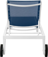 Load image into Gallery viewer, Nizuc Navy Mesh Waterproof Fabric Outdoor Patio Aluminum Mesh Chaise Lounge Chair
