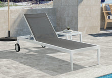 Load image into Gallery viewer, Nizuc Grey Mesh Waterproof Fabric Outdoor Patio Aluminum Mesh Chaise Lounge Chair
