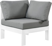 Load image into Gallery viewer, Nizuc Grey Waterproof Fabric Outdoor Patio Aluminum Corner Chair image
