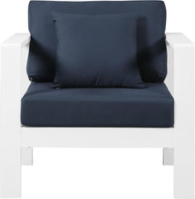 Load image into Gallery viewer, Nizuc Navy Waterproof Fabric Outdoor Patio Aluminum Arm Chair
