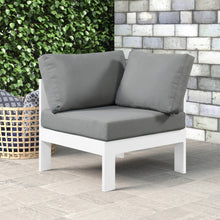 Load image into Gallery viewer, Nizuc Grey Waterproof Fabric Outdoor Patio Aluminum Corner Chair
