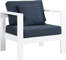 Load image into Gallery viewer, Nizuc Navy Waterproof Fabric Outdoor Patio Aluminum Arm Chair image
