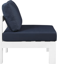 Load image into Gallery viewer, Nizuc Navy Waterproof Fabric Outdoor Patio Aluminum Armless Chair

